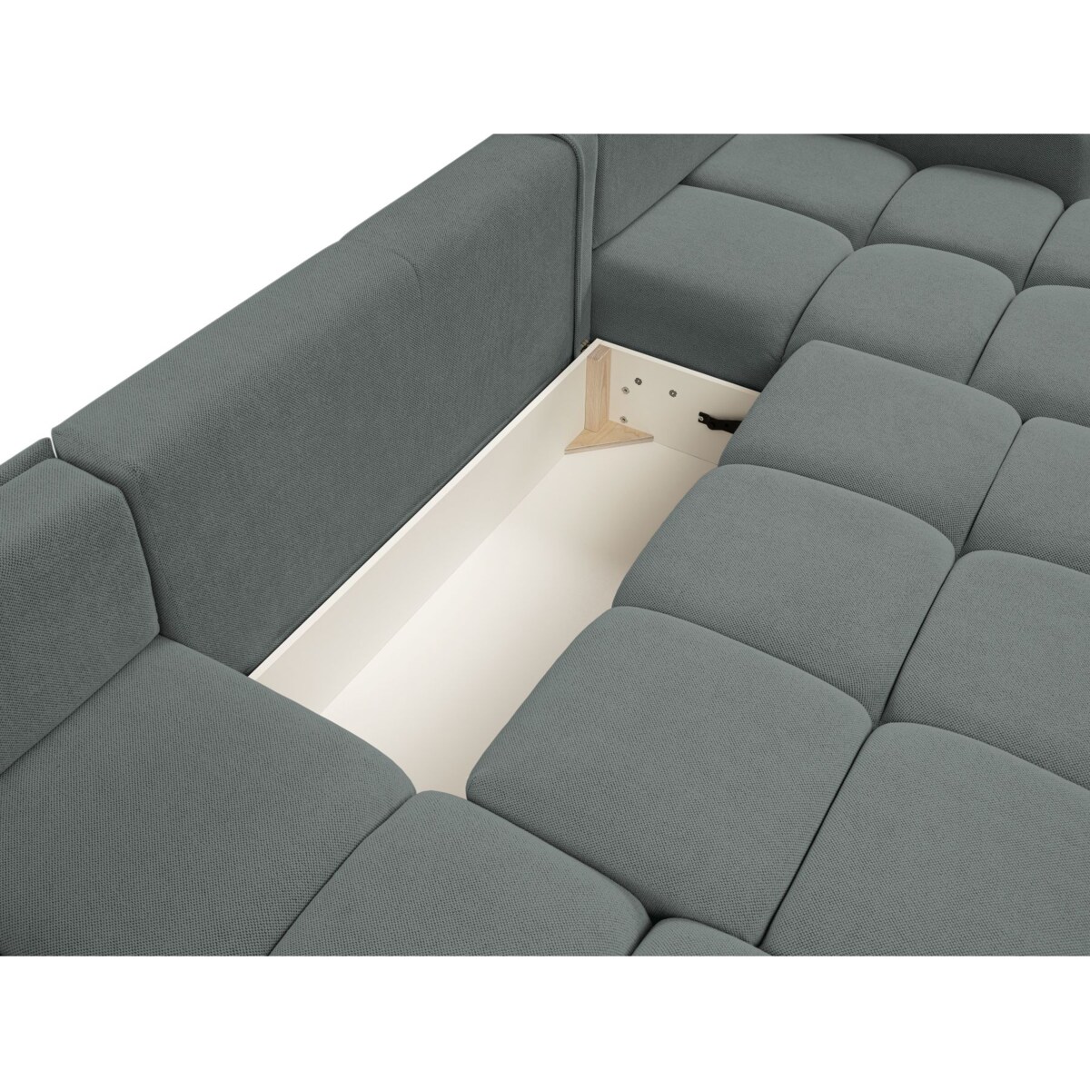 Nowoczesny Narożnik U SOHI z funkcją spania, Curio 93 - Popiel