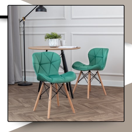 Krzesło Tapicerowane Welurowe Do Jadalni Salonu Pikowane Skandynawskie