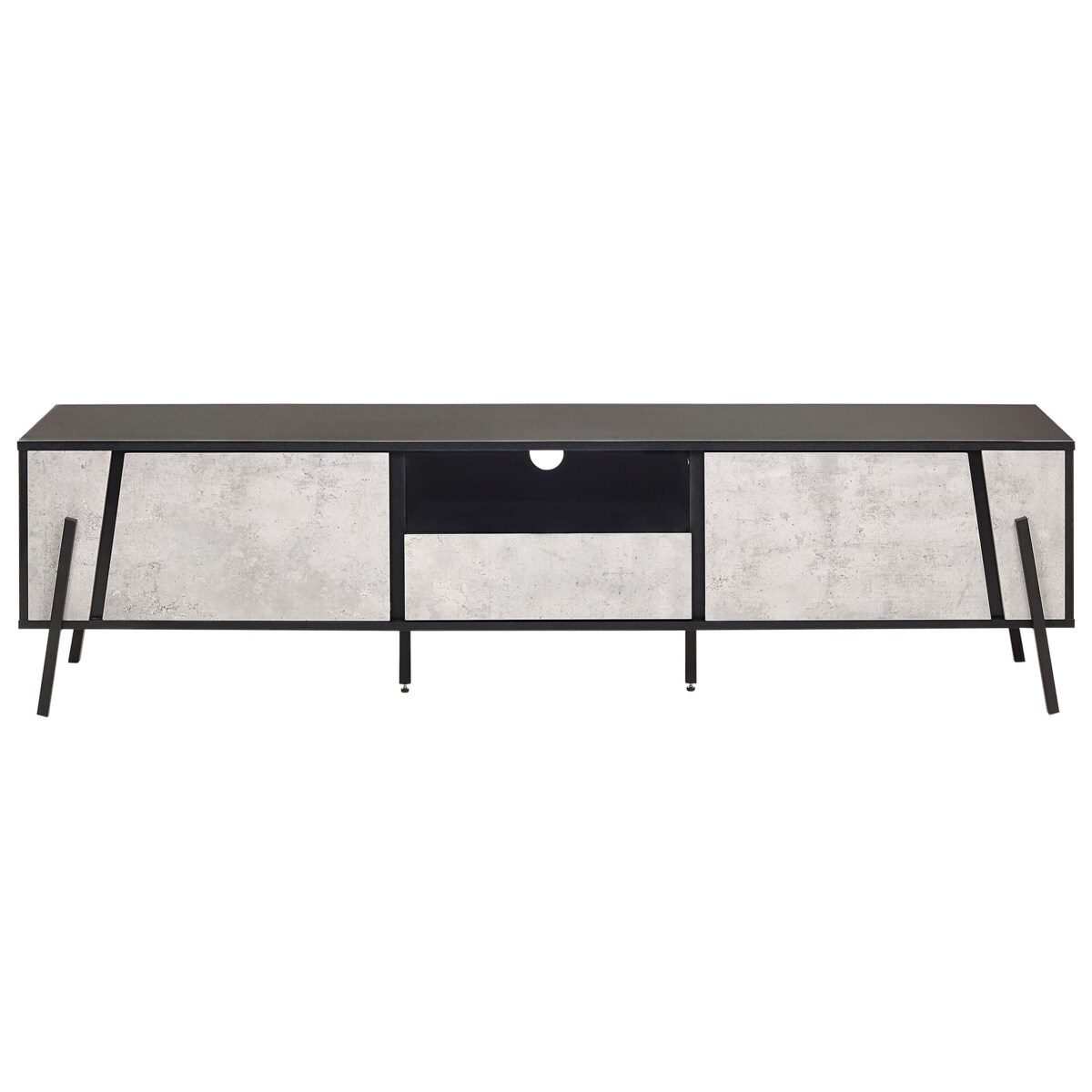 Szafka RTV efekt betonu z czarnym BLACKPOOL