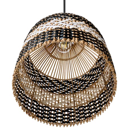 Lampa wisząca TURABO Rattan Czarny/ biały