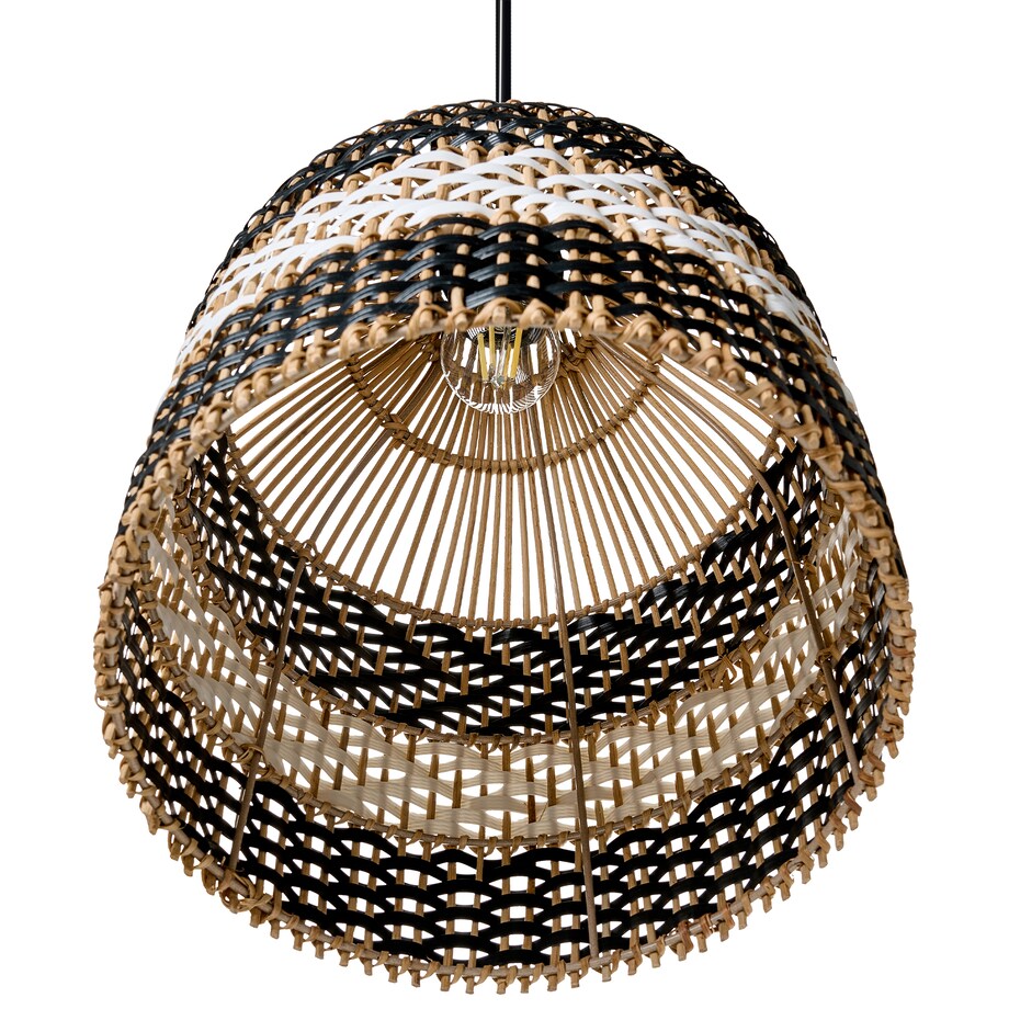 Lampa wisząca TURABO Rattan Czarny/ biały