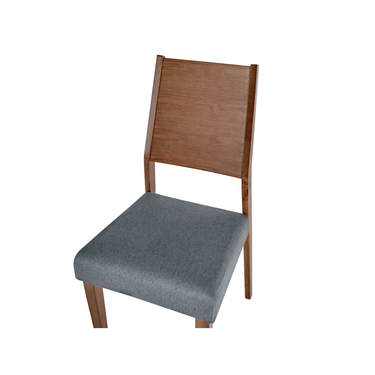 Zestaw 2 krzeseł do jadalni drewniany ciemny z szarym ELMIRA