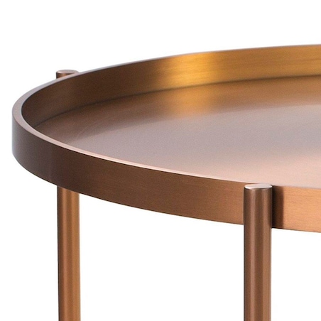 Okrągły stolik kawowy Moon ST-DP-F80-COP Step do salonu miedziany, Step Into Design