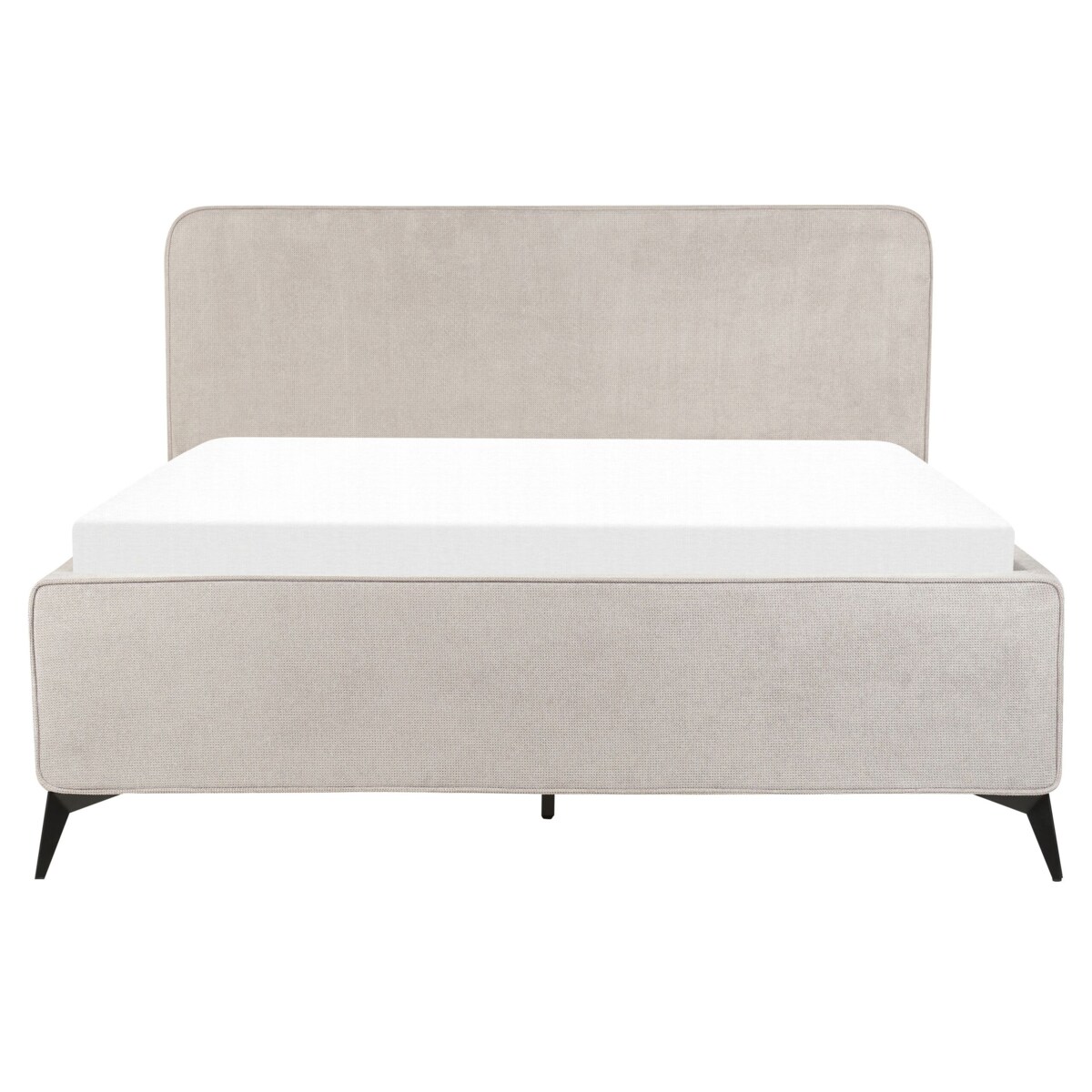 Łóżko tapicerowane 160 x 200 cm jasnoszare VALOGNES