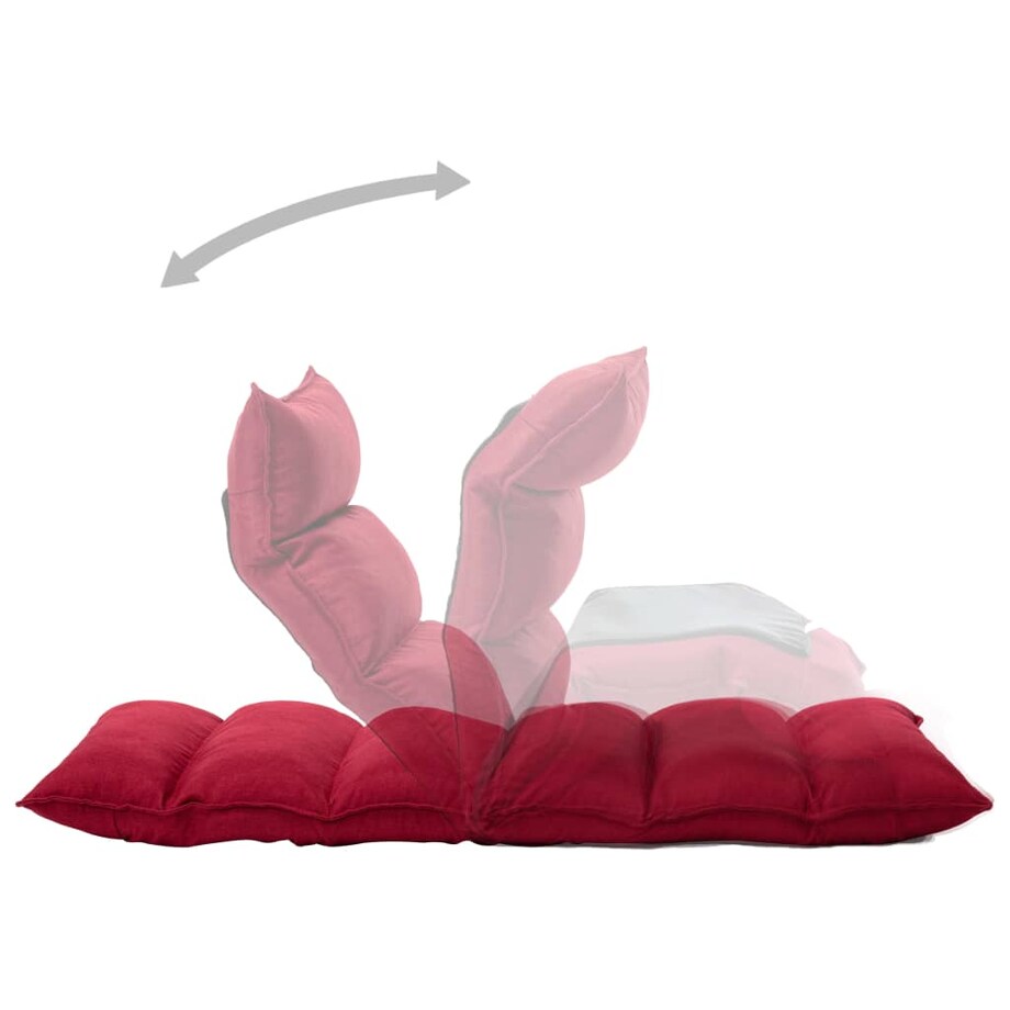 vidaXL Składane krzesło podłogowe, winna czerwień, tkanina