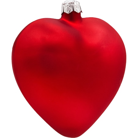Bombka choinkowa szklana: czerwone matowe serce