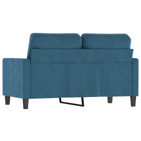 vidaXL Sofa 2-osobowa, niebieski, 120 cm, tapicerowana aksamitem