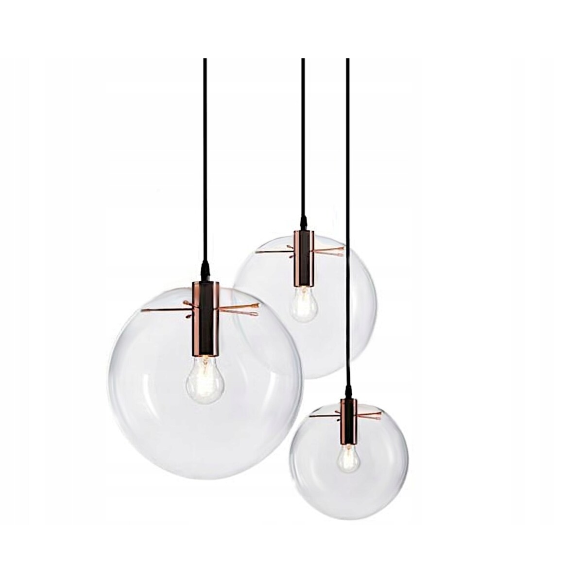 Lampa Wisząca Szklana Kula Rose Gold Lassi 15Cm