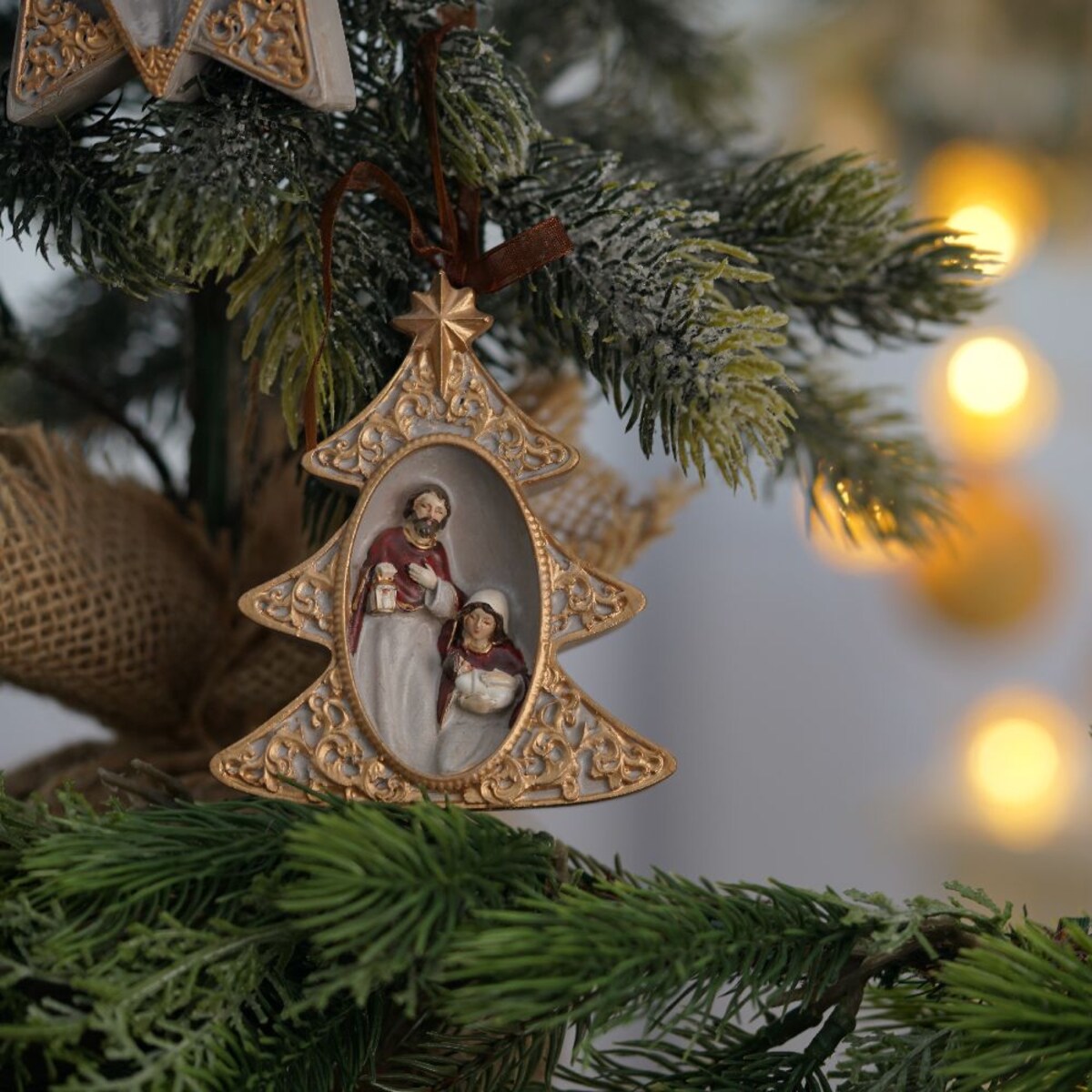 VILLA ITALIA Zawieszka choinka 10 cm HOLY FAMILY