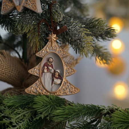 VILLA ITALIA Zawieszka choinka 10 cm HOLY FAMILY