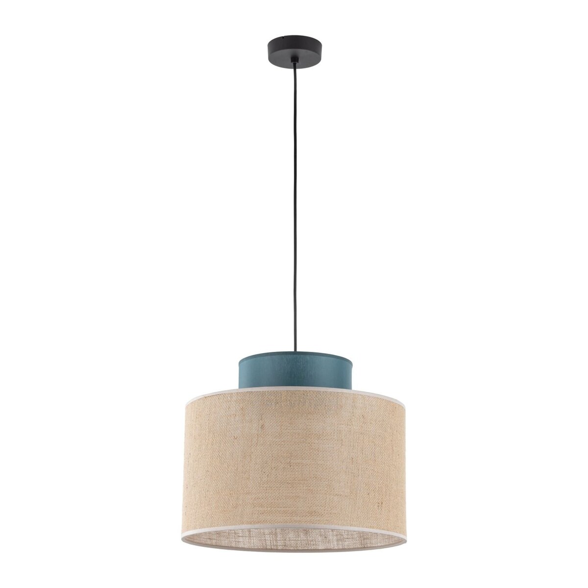 Lampa wisząca TK Lighting DUO JUTA GREEN 3256 E27 zielona jutowa regulowana 38 cm do salonu i jadalni