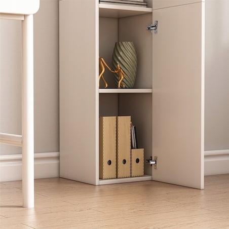 Regał szafka biała nowoczesna stojąca słupek wysoki loft 2-drzwiowy 174 cm