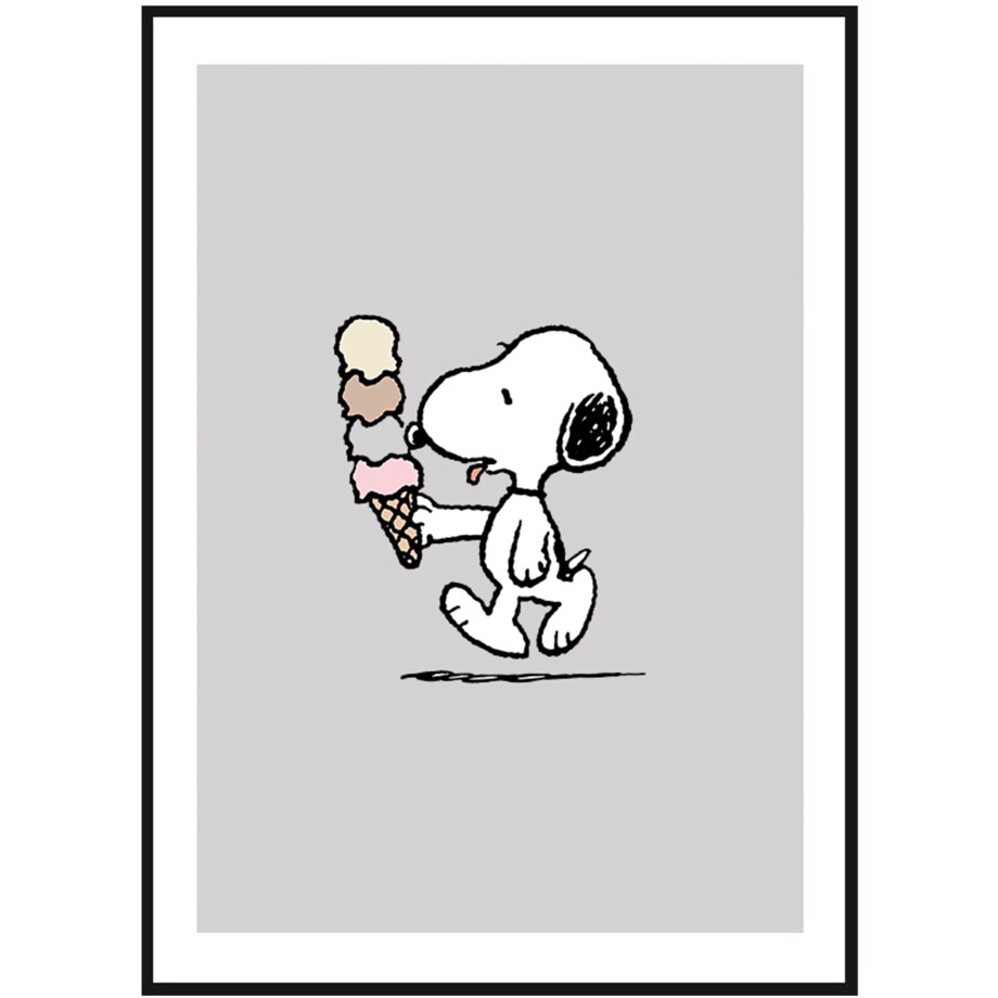 Poster Story, Plakat, Obraz - Snoopy z Lodami, wymiary 50 x 70 cm