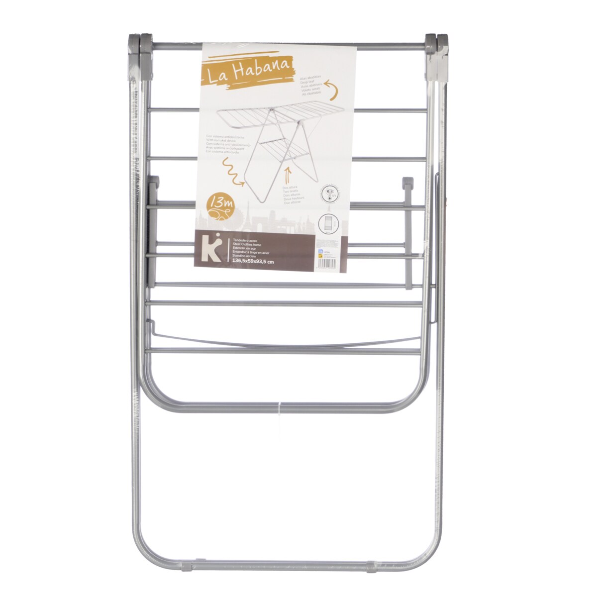 Suszarka na ubrania z rozkładanymi skrzydłami, dwupoziomowa