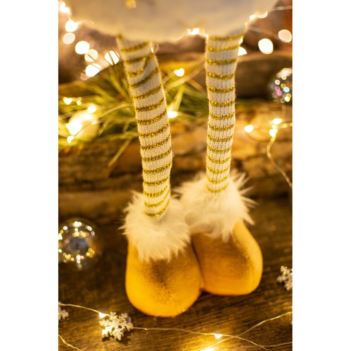 SKRZAT świąteczny KRASNAL gnom Mikołaj DUŻY biały