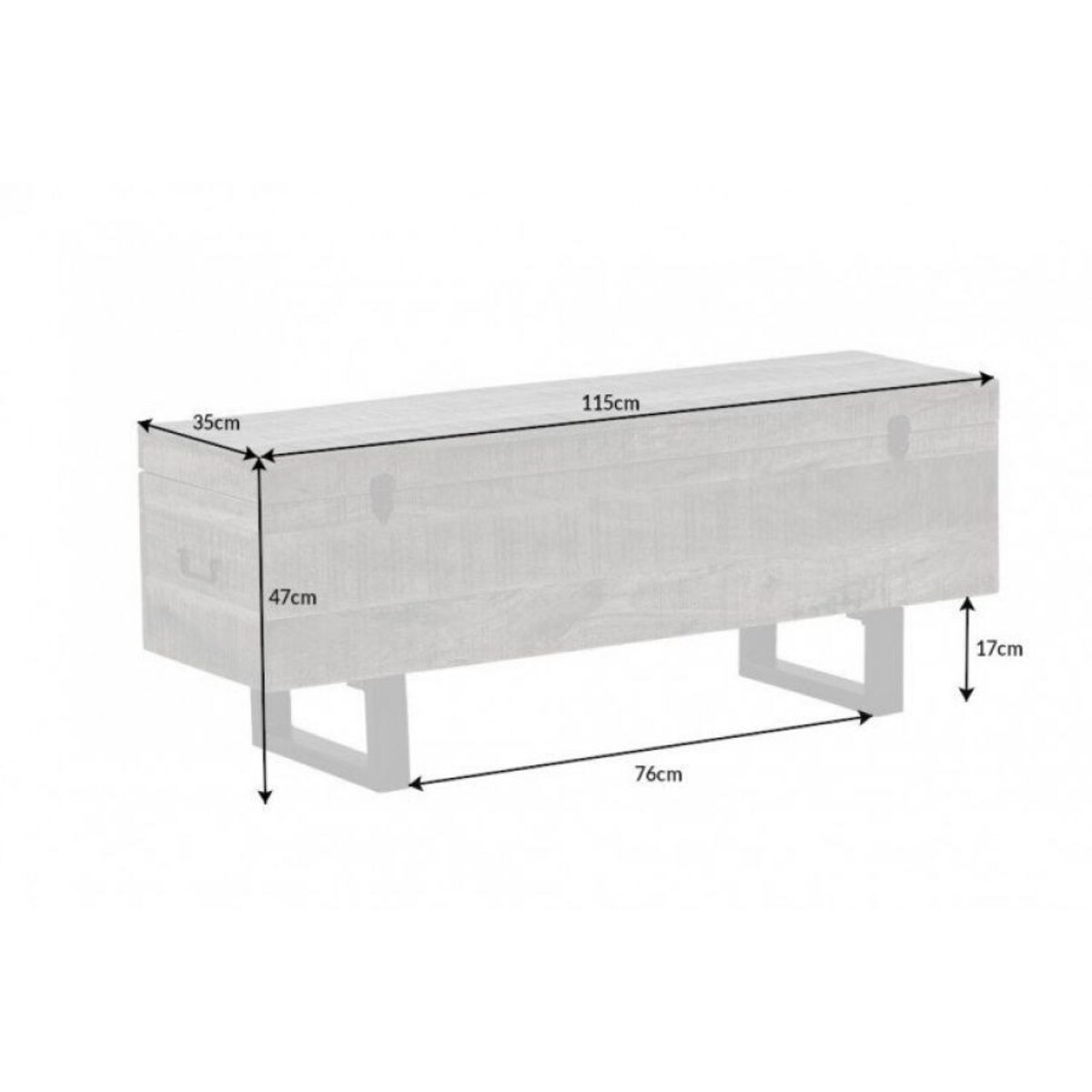 Skrzynia stolik kawowy FAKTORS 47X115 cm