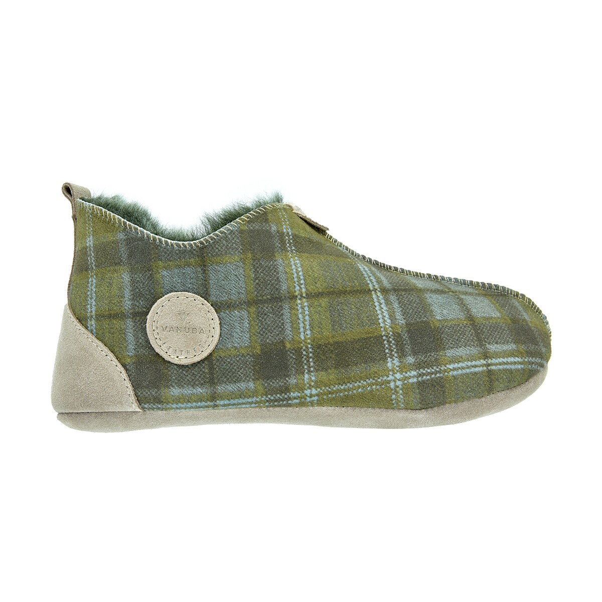 Kapcie damskie OXFORD Tartan zielone 39