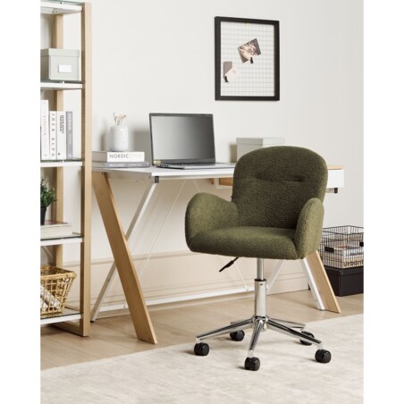 Krzesło biurowe regulowane boucle zielone PRIDDY
