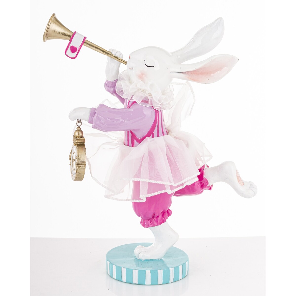 Dekoracja - króliczka z trąbką i zegarem 30x25x15 cm CIRCUS-3