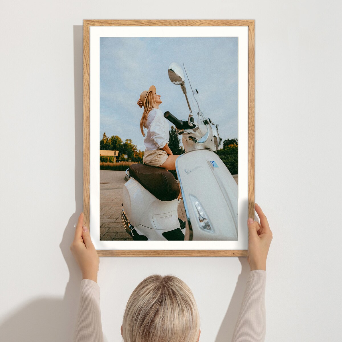 Ramka na zdjęcia z passe partout ramka 60x80 cm z okienkiem passe partout na zdjęcie 50x70 cm kolor dębowy FRAMAI