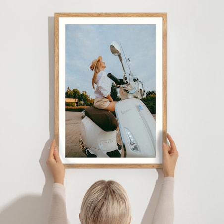 Ramka na zdjęcia z passe partout ramka 60x80 cm z okienkiem passe partout na zdjęcie 50x70 cm kolor dębowy FRAMAI