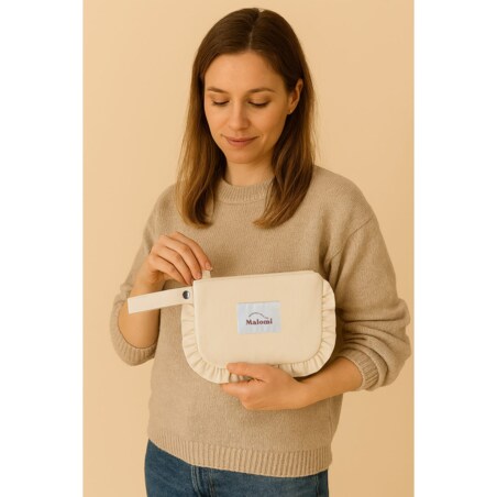 Kosmetyczka z falbanką natural