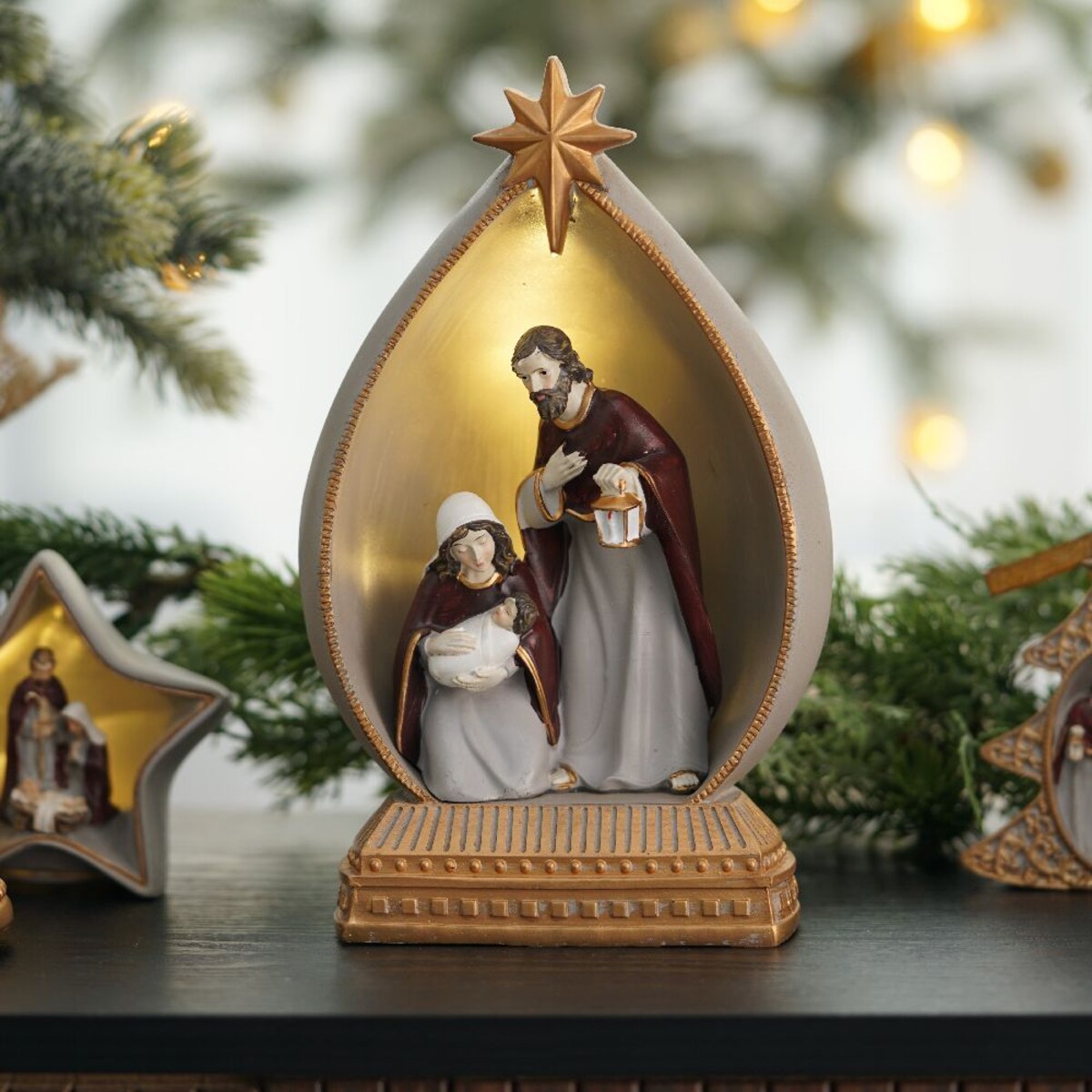 VILLA ITALIA Szopka bożonarodzeniowa LED 23 cm HOLY FAMILY