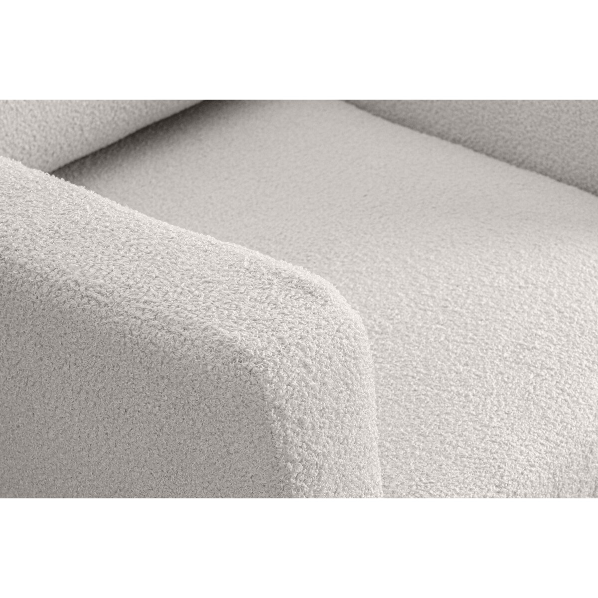 KONSIMO TAGIO Biały skandynawski fotel z tkaniny jagnięcej