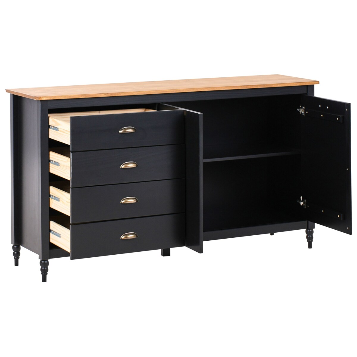 Szafka dwudrzwiowa czarna SHILLINGTON