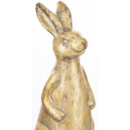 Dekoracja - ceramiczna figurka królika 31,5x13x13 cm złota