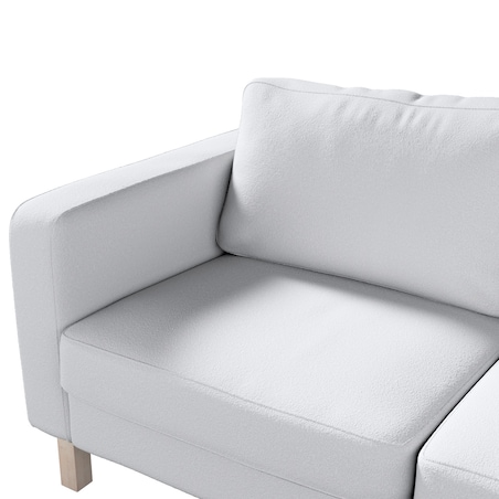 Pokrowiec na sofę Karlstad 2-osobową nierozkładaną krótki, biała bukla, 165 x 89 x 64 cm, Boucle Teddy