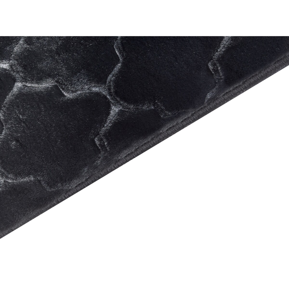 Dywan sztuczne futro królika 80 x 150 cm czarny GHARO