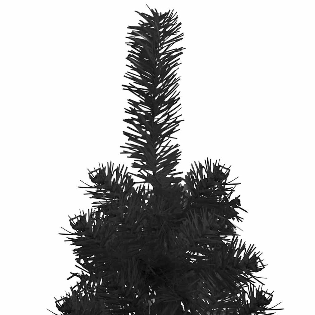 vidaXL Smukła choinka połówka ze stojakiem, sztuczna, czarna, 120 cm
