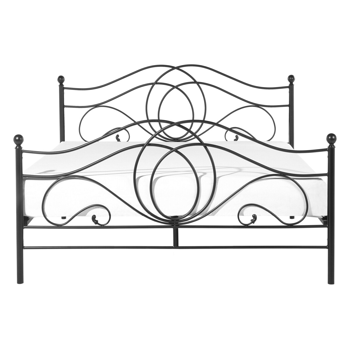 Łóżko metalowe 140 x 200 cm czarne LYRA