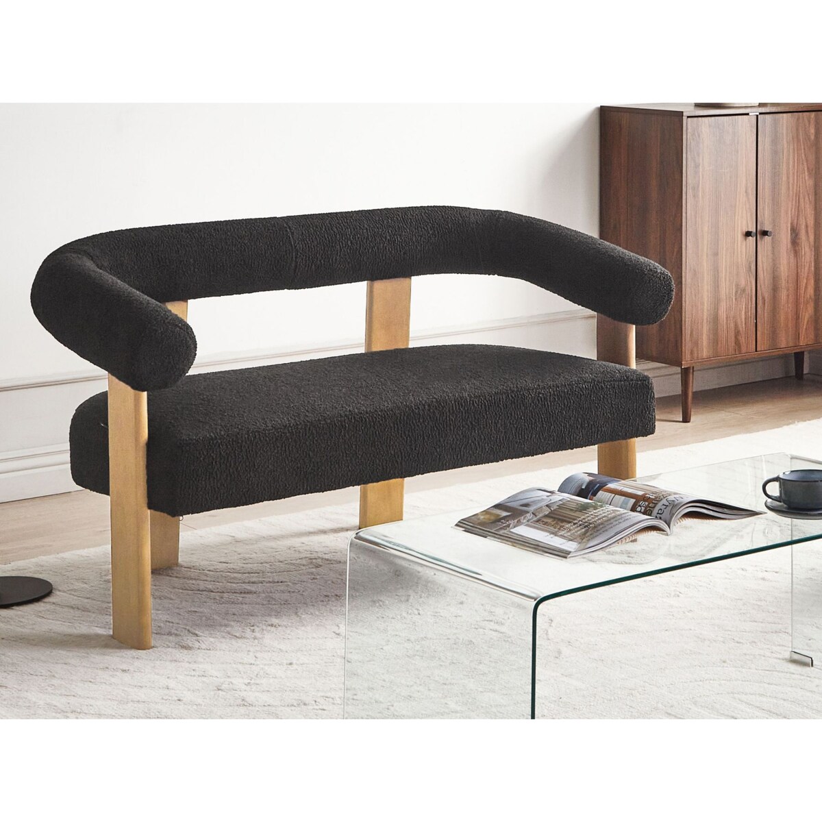 Sofa ILBRO Boucle Czarny dla 2 osób