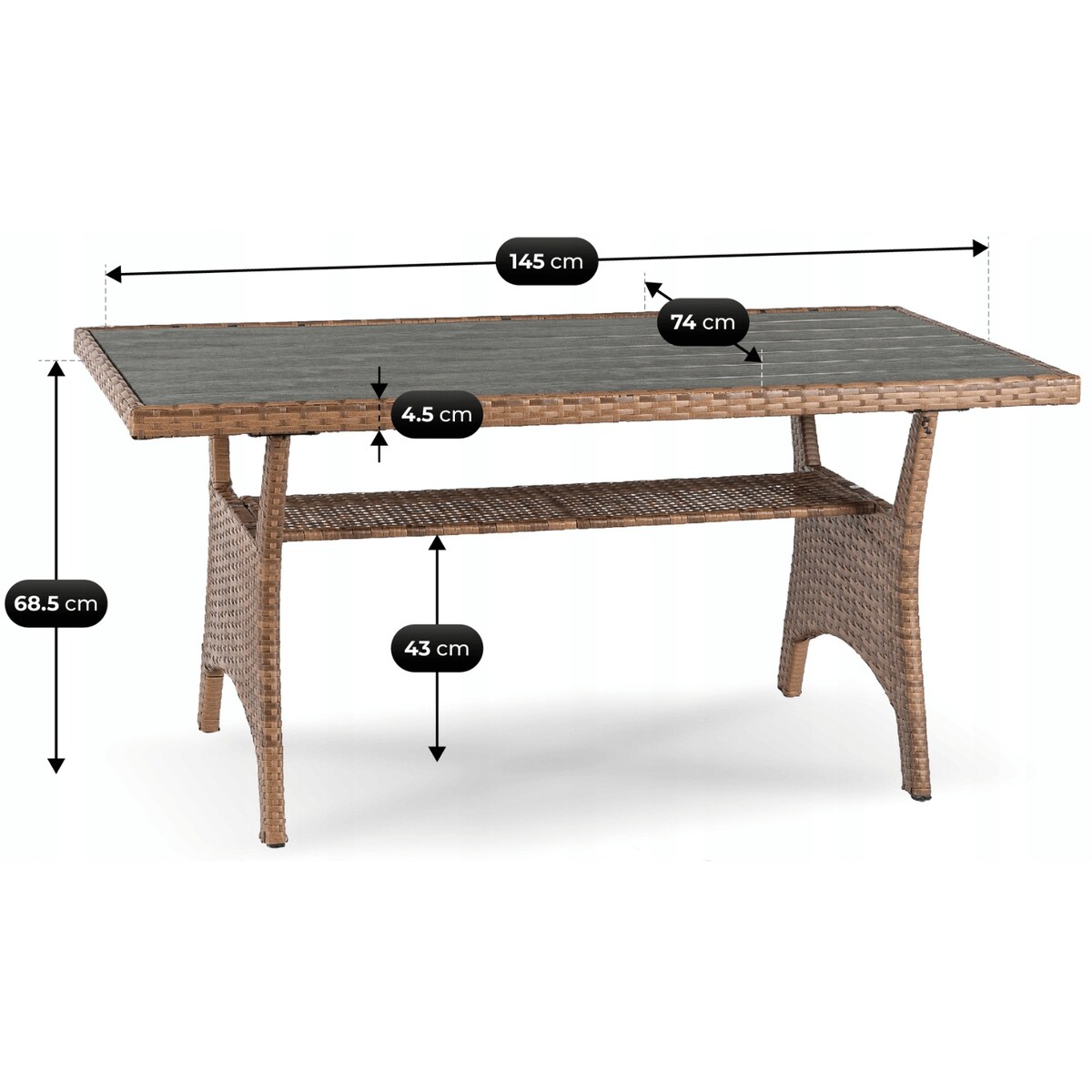 Narożnik Ogrodowy Zestaw Mebli Ława Stolik Na Taras Ogród Komplet COMODO