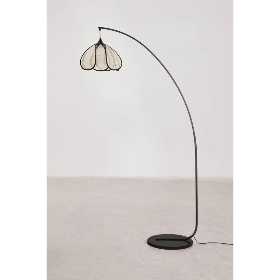 Lampa podłogowa Vidson z metalu i lnu 160 cm
