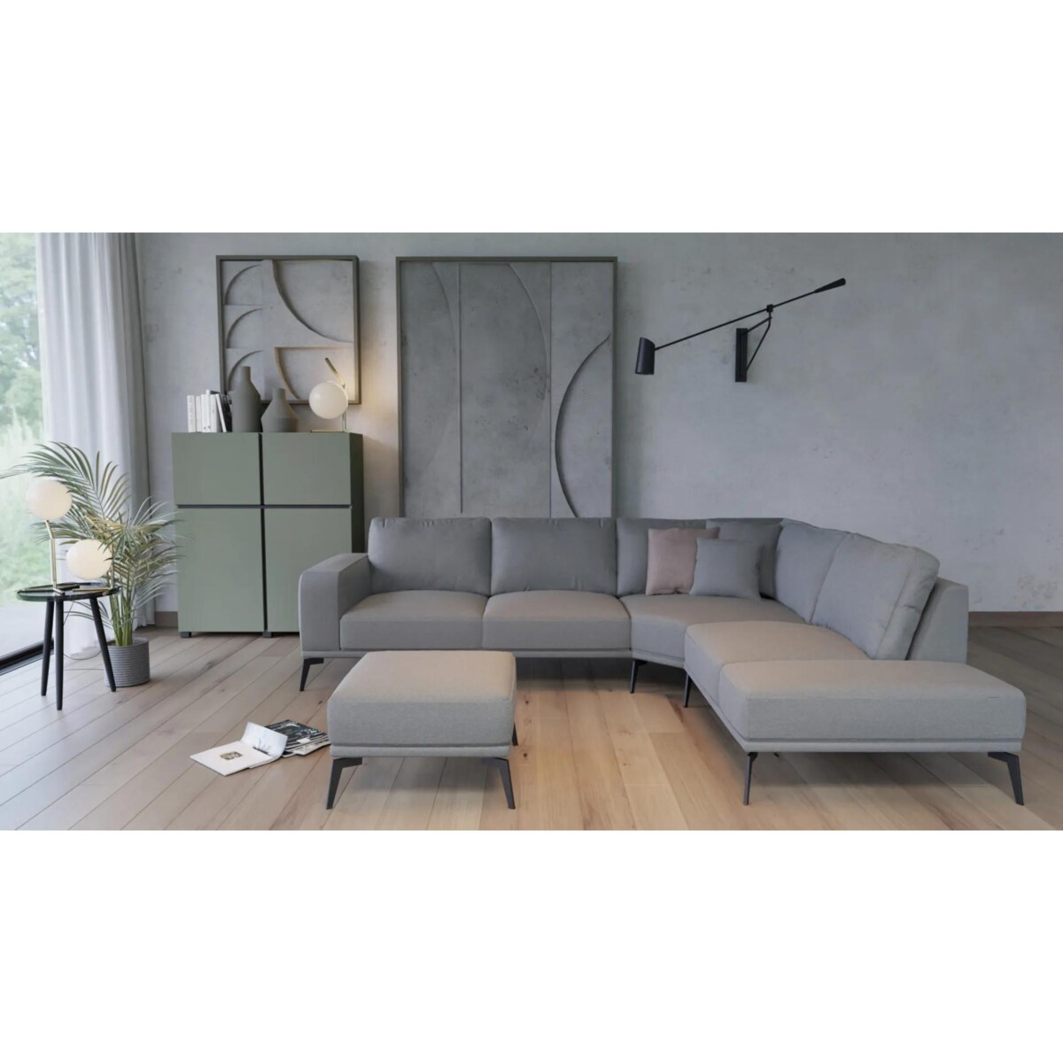 Komoda wysoka CROSS 4D 119cm zielona/czarna