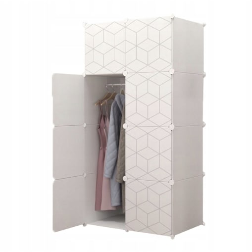 Szafa Modułowa Ubraniowa Geometric Garderoba Organizer Biała Duża Pojemna