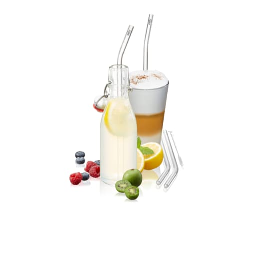 Zestaw 4 szklanych słomek FUTURE