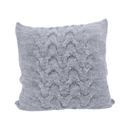 Poszewka dzianinowa na poduszkę z wełną 45x45 cm – AREZZO POPIEL