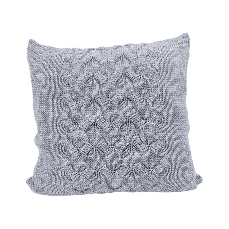 Poszewka dzianinowa na poduszkę z wełną 45x45 cm – AREZZO POPIEL