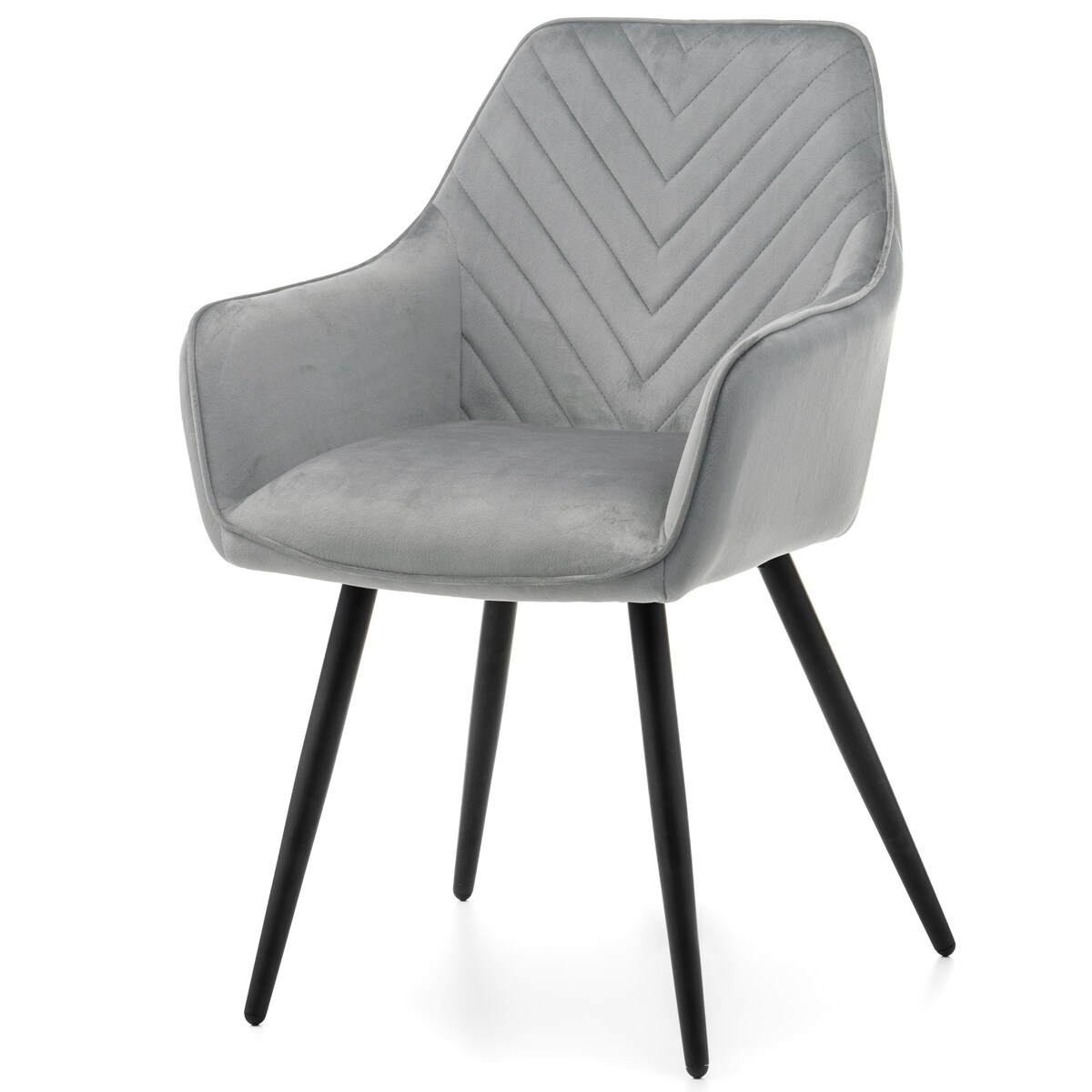 Krzesło tapicerowane welurowe do salonu jadalni VASTO jasnoszare