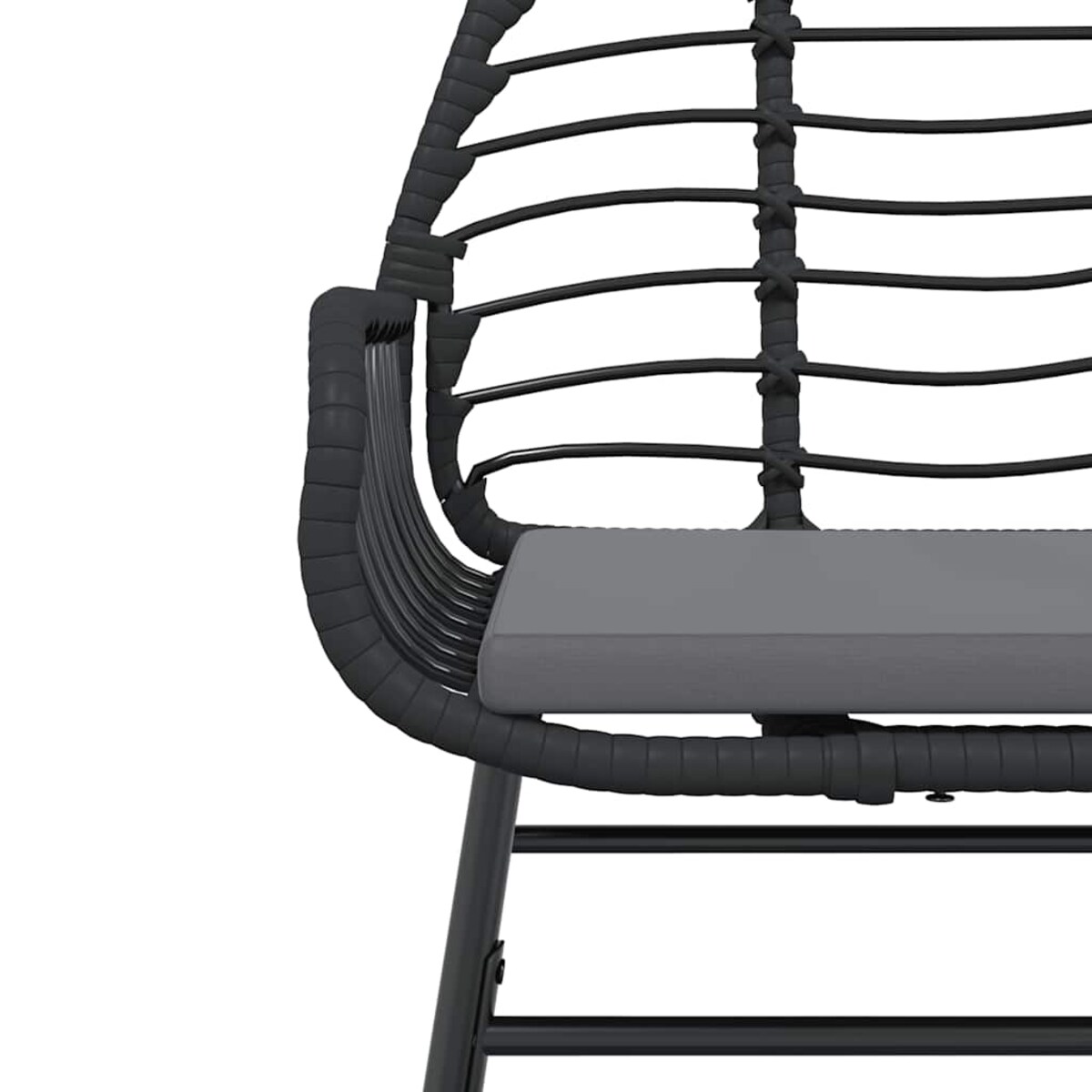 vidaXL 3-częściowy zestaw ogrodowy poduszkami czarny polirattan szkło