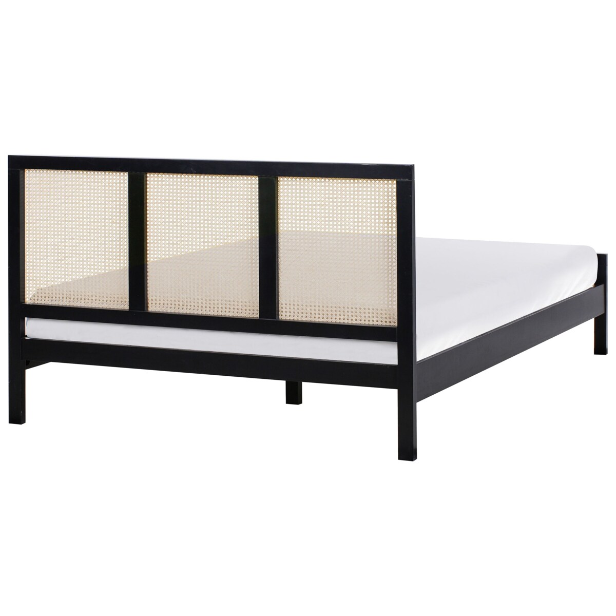 Łóżko Drewno sosnowe SALERNAS 160 x 200 cm Czarny