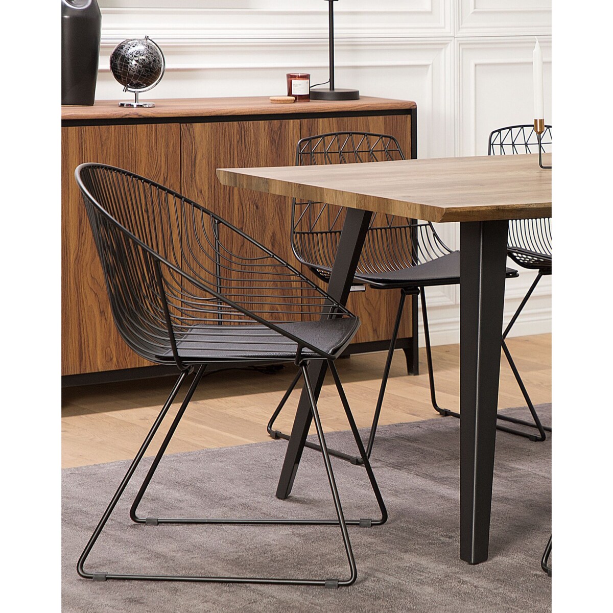 Zestaw 2 krzeseł do jadalni HARLAN Metal Czarny