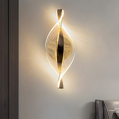 Kinkiet G031-W Led Złoty, Metal, Tworzywo Sztuczne