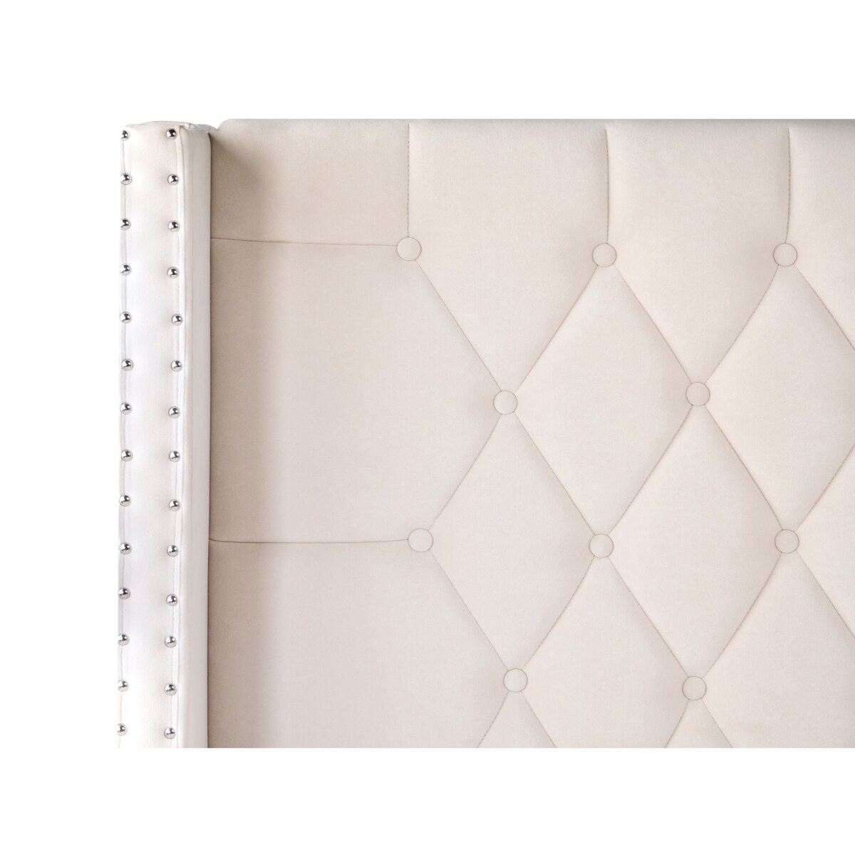 Łóżko Welur LUBBON 160 x 200 cm Złamana biel