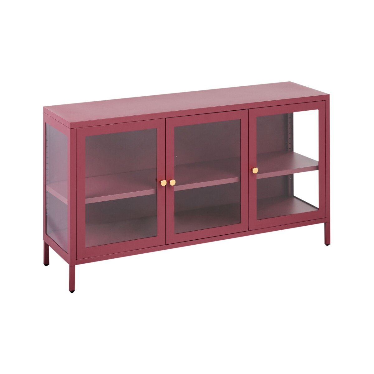 Komoda NEWPORT Metal 115 cm 35 cm Bordowy