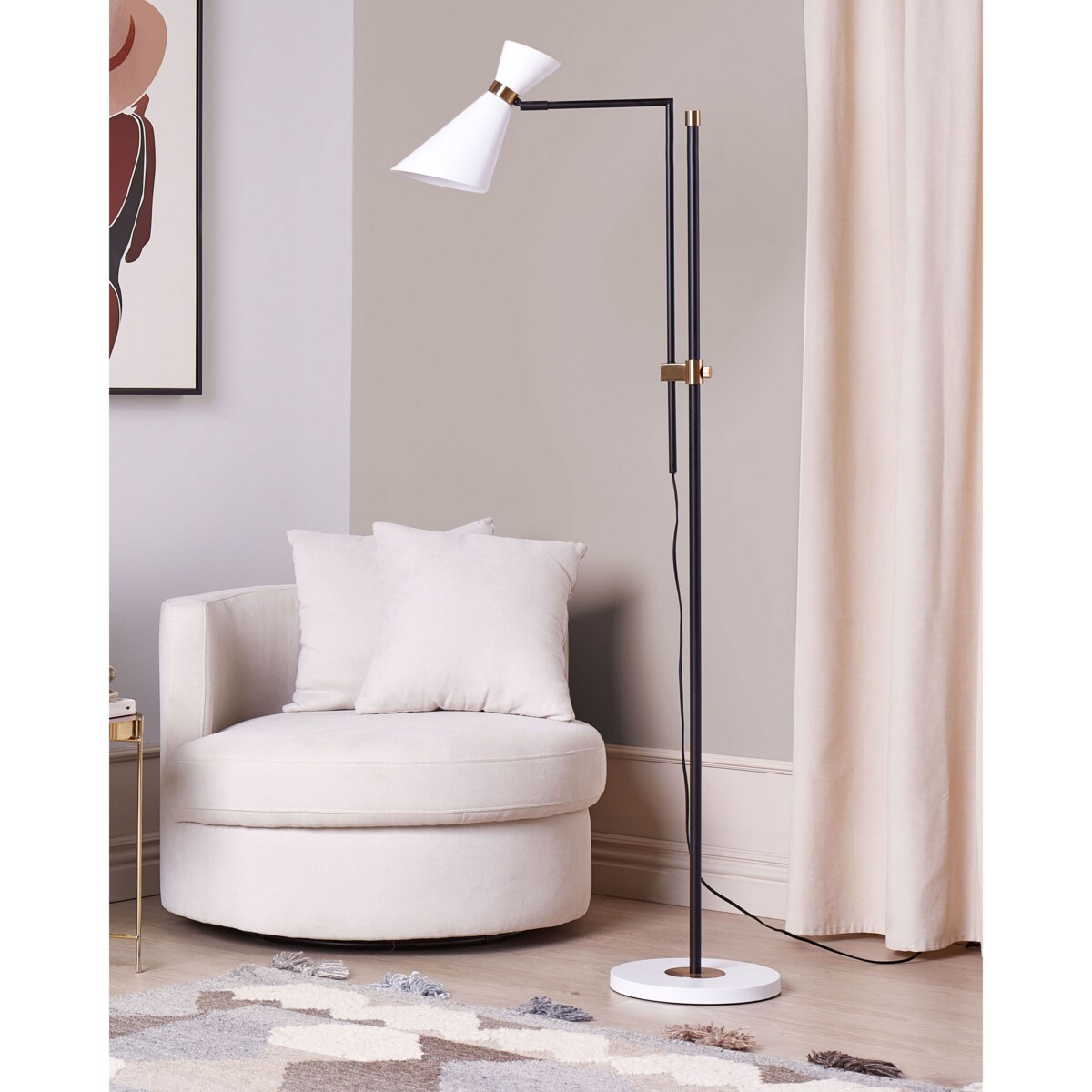 Lampa podłogowa MELAWI Metal Biały